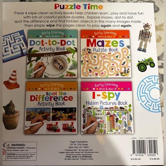 EARLY LEARNING WRITE & WIPE “PUZZLE TIME” BOXED SET Lift-Flap & Wipe - Picture 6 of 8